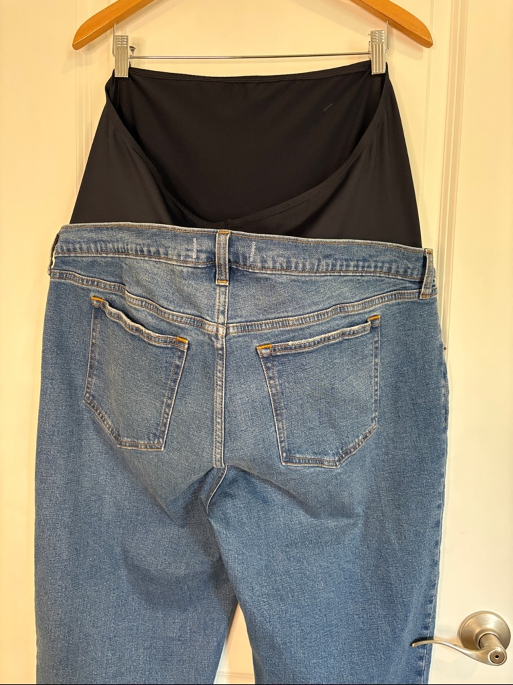 Abercrombie and Fitch The 90s Straight Maternity Jeans Blue Size 34/18 Long - Picture 10 of 14